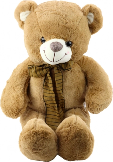 Orso di peluche con fiocco marrone a righe 60 cm