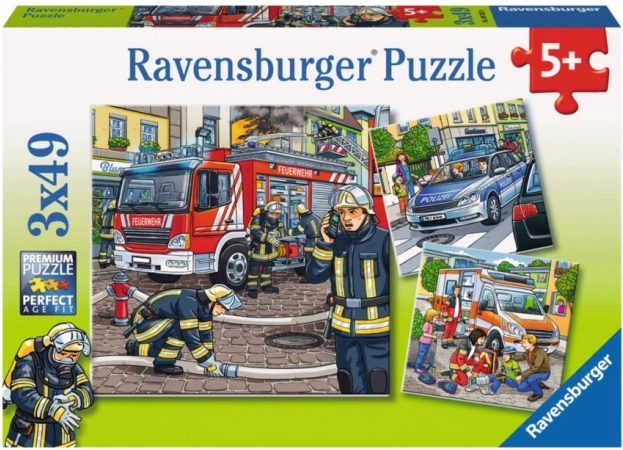 RAVENSBURGER Puzzle Soccorritori 3x49 pezzi