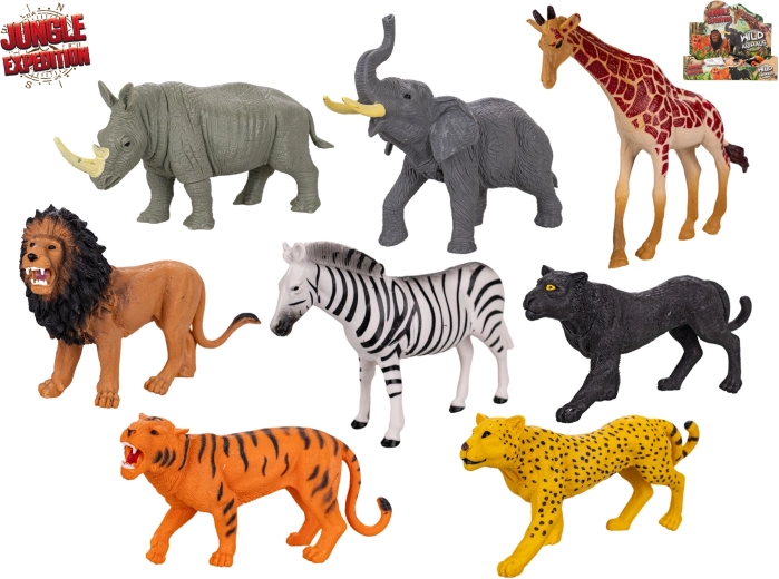 Jungle Expedition animaletti safari – set di 8 figurine realistiche