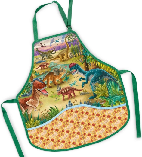Grembiule per bambini per educazione artistica Dinosauri 50 × 55 cm - 1 pezzo