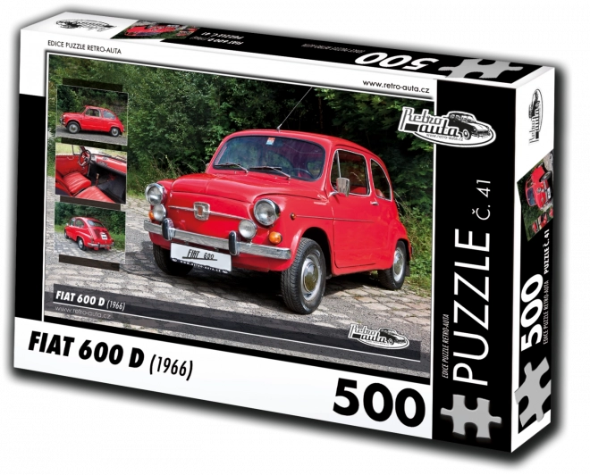 Puzzle Retro Auto Fiat 600 D (1966) 500 pezzi