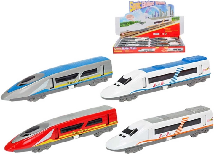 Treno ad alta velocità a batteria con luce e suono 18,5 cm - 1 pezzo