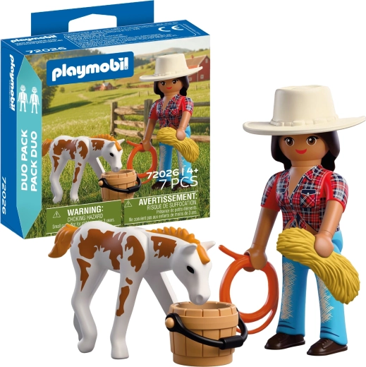 Playmobil Duo Pack cowgirl con puledro e accessori