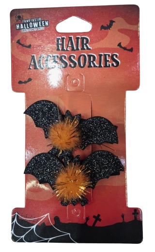 Fermagli per capelli Halloween pipistrelli - 2 pz