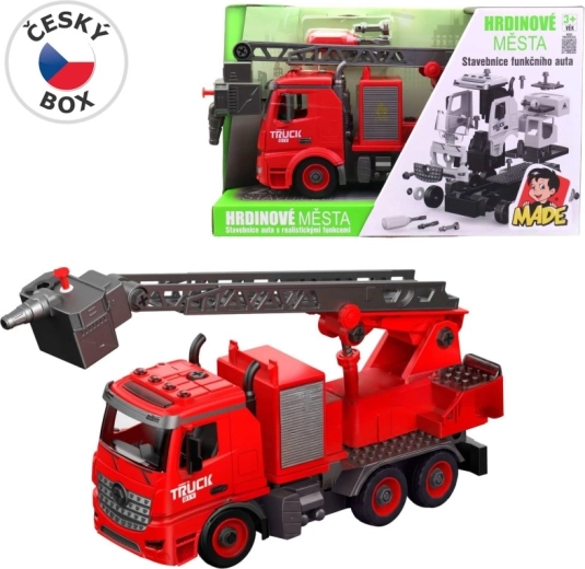 Camion dei pompieri da assemblare con luce e suono 30 cm