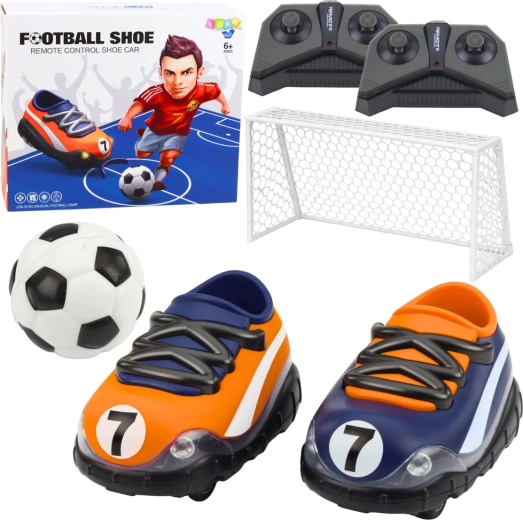 Auto RC a forma di scarpa da calcio con porta e pallina – set di 2 veicoli