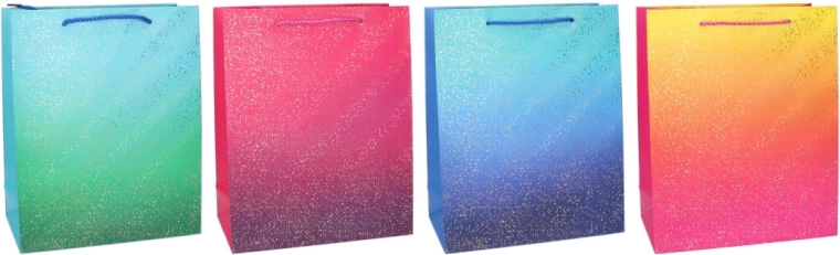 Busta regalo S 18 × 23 × 8 cm, per tutto l’anno, sfumatura con pois metallici