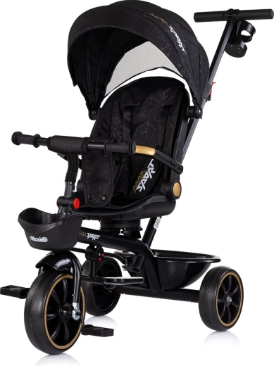 Triciclo per bambini 2 in 1 con cappottina CHIPOLINO Max Sport Noir