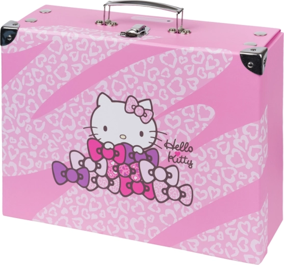 Baagl valigetta scolastica pieghevole Hello Kitty Sweet leopard con angolari rinforzati