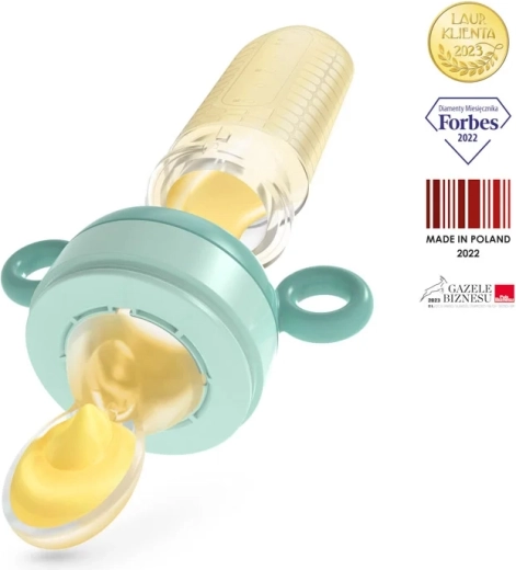 Neno Gusto succhietto alimentare in silicone con cucchiaino 2 in 1