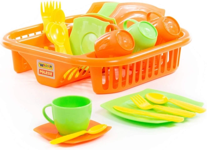 Set stoviglie per bambini con scola piatti