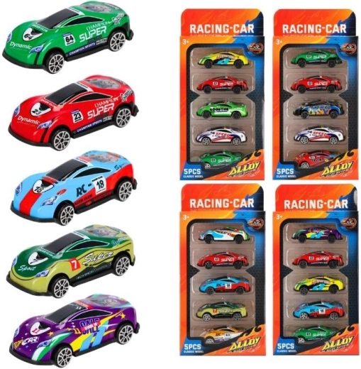 Set di automobiline da corsa in metallo (5 pz)