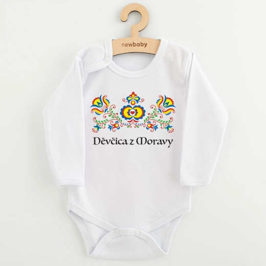 Body per bambini con stampa New Baby motivo folkloristico “Ragazza della Moravia”, tg. 74 (6–9 mesi)