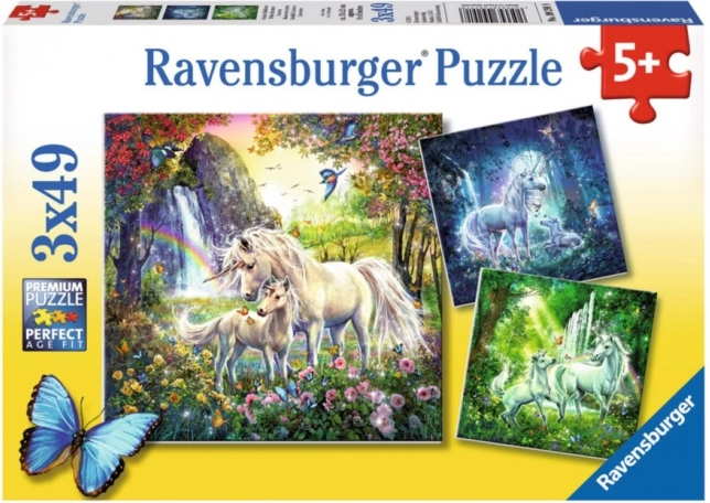 RAVENSBURGER Puzzle Splendidi unicorni 3x49 pezzi