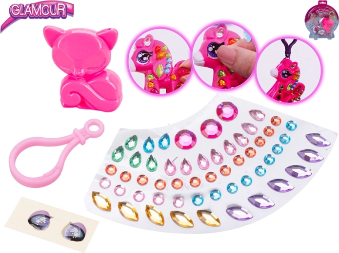 Set glamour creativo per decorare portachiavi – animaletto con strass