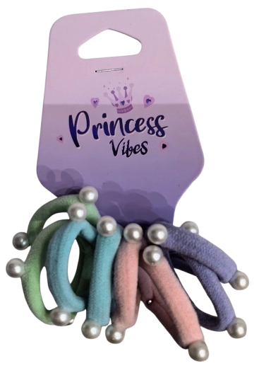 PINK set di elastici per capelli pastello con perline 8 pz