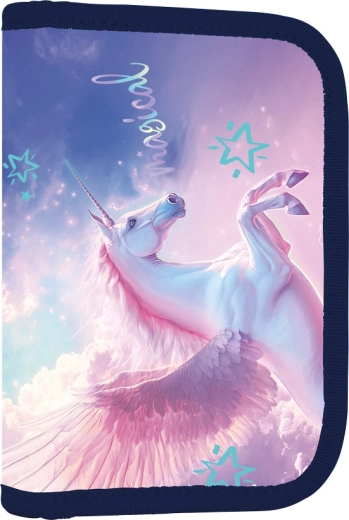 Astuccio scolastico a un piano con 2 alette Pegaso