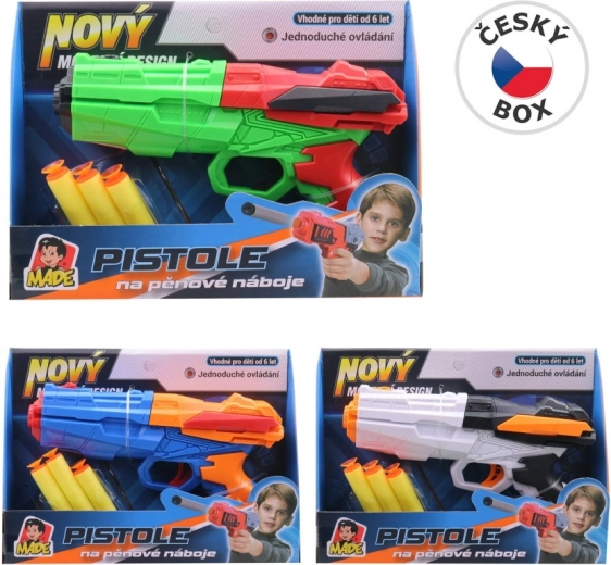 Pistola con proiettili morbidi per bambini, 20 cm
