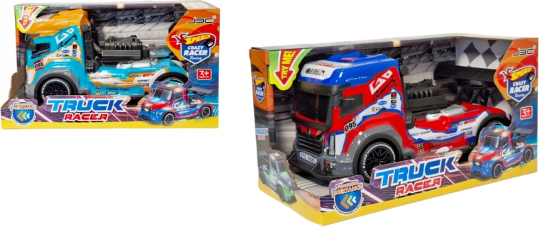 Camion sportivo da gara Truck Racer con trazione a frizione, luce e suono