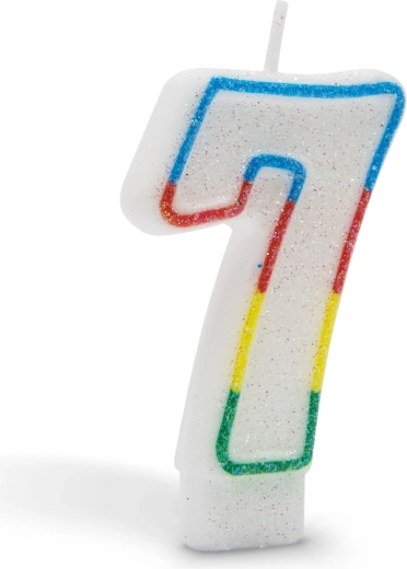 Candela per torta a forma di numero 7