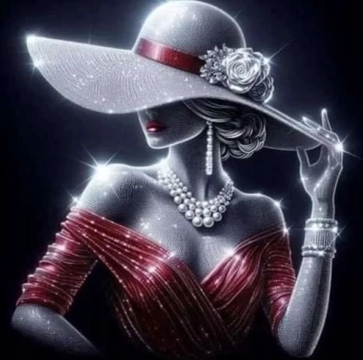 Pittura diamantata Donna scintillante 30 × 40 cm