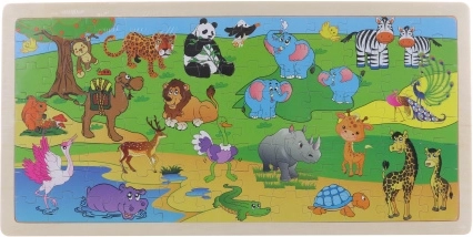 Puzzle in legno safari 96 pezzi