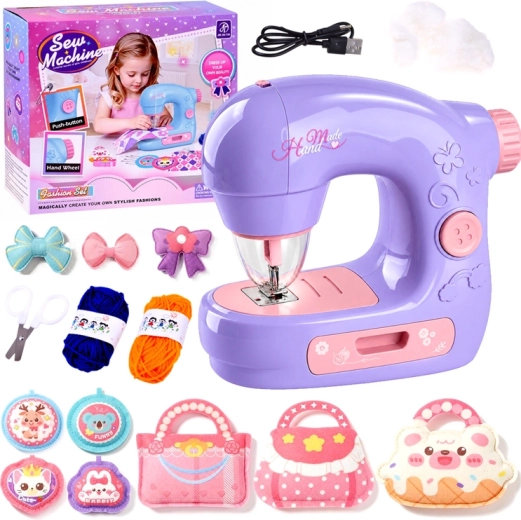 Macchina da cucire per bambini con accessori in feltro per borse e decorazioni