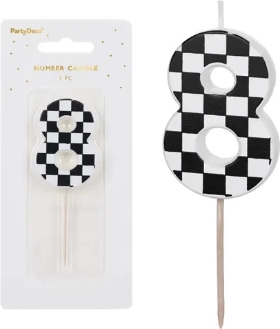 Candela di compleanno numero 8 5,5 cm (mix) - 1 pezzo