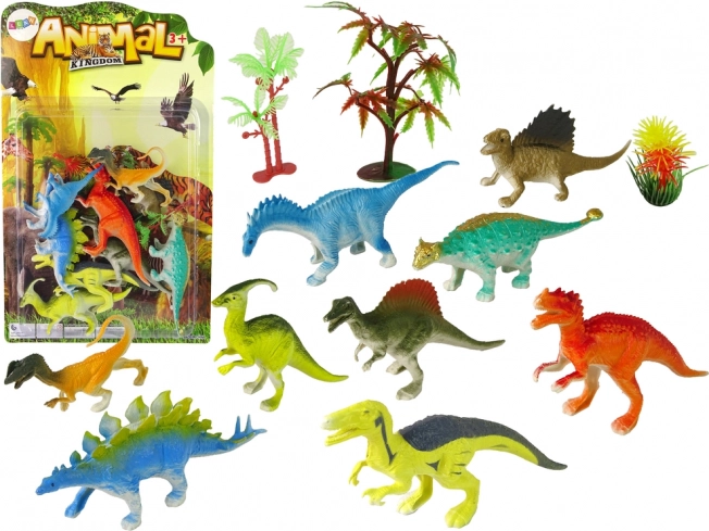 Set di 9 figure di dinosauri – giocattoli preistorici colorati