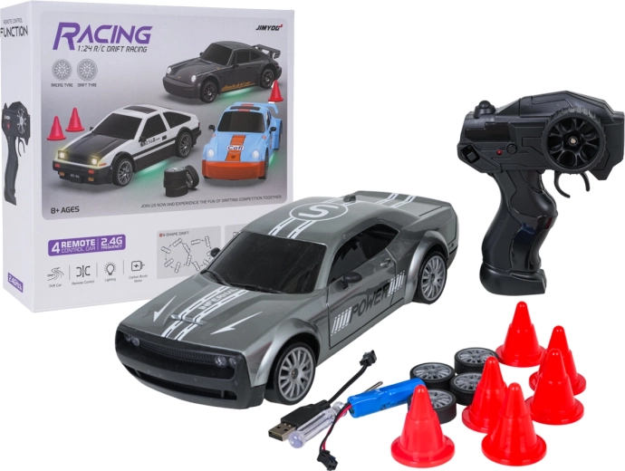 Auto drift radiocomandata 1:24 con accessori