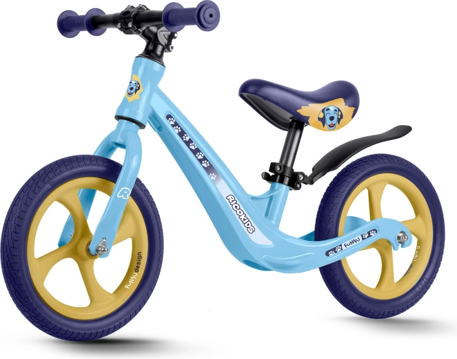Bicicletta senza pedali per bambini Ricokids Funnu con telaio in magnesio, ruote EVA da 12"