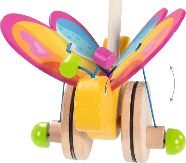 Goki spingibimbo in legno a forma di farfalla Labelle