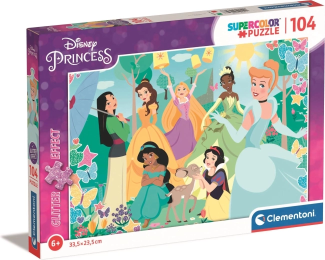 Clementoni puzzle scintillanti Disney principesse in giardino 104 pezzi