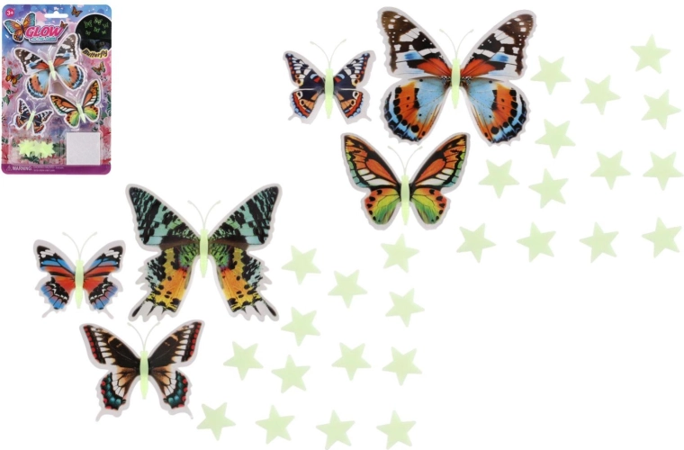 Farfalle e stelle luminose da parete – decorazioni 3D per la cameretta