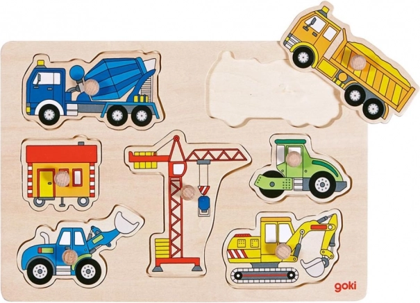 Puzzle macchine edili in legno Goki