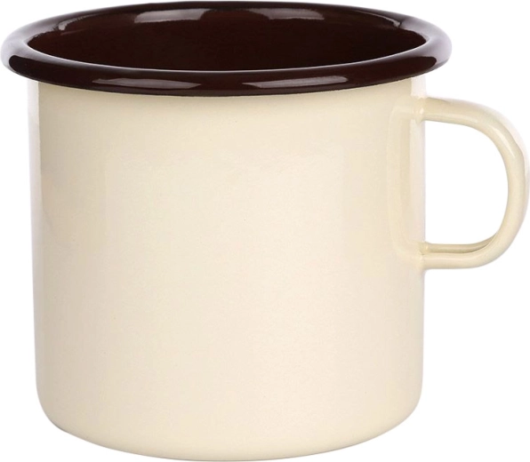 Tazza smaltata Silesia 0,45 l color crema con interno scuro