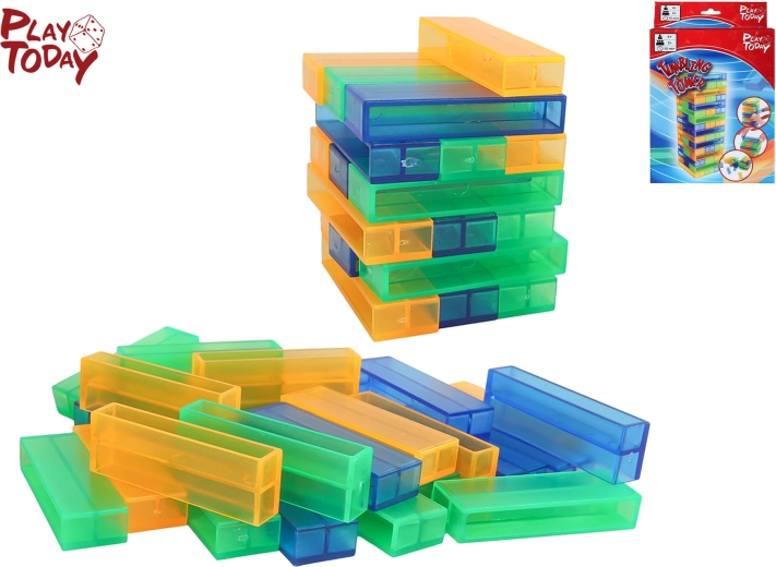 Play Today torre impilabile – gioco di equilibrio familiare con blocchi trasparenti