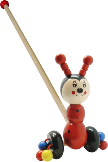 Coccinella di legno con bastone BABU