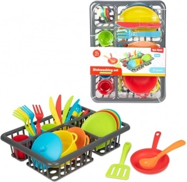 Set di stoviglie in plastica per bambini, 27 pezzi