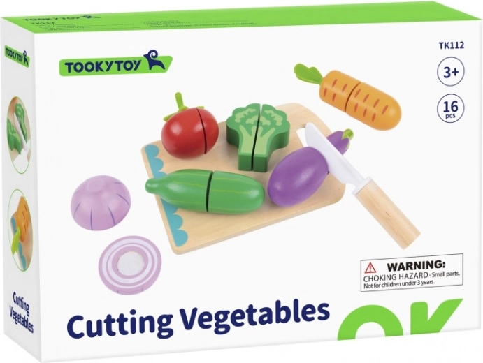 Set di verdure in legno da tagliare per bambini