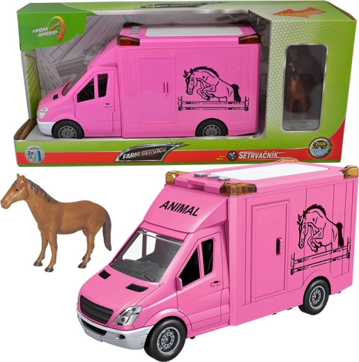 Auto di servizio urbano 1:14 – trasportatore di cavalli, rosa