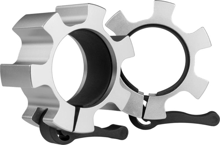 Chiusure a sgancio rapido per bilanciere olimpico 50 mm argento HMS