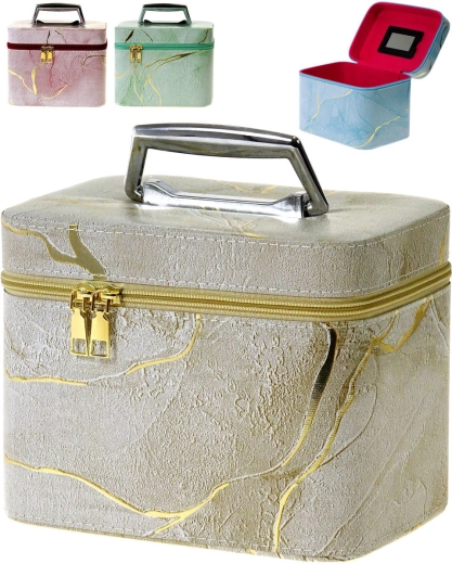 Beauty case cosmetico per bambini ADAR con specchietto e chiusura a zip, misura M - 1 pezzo