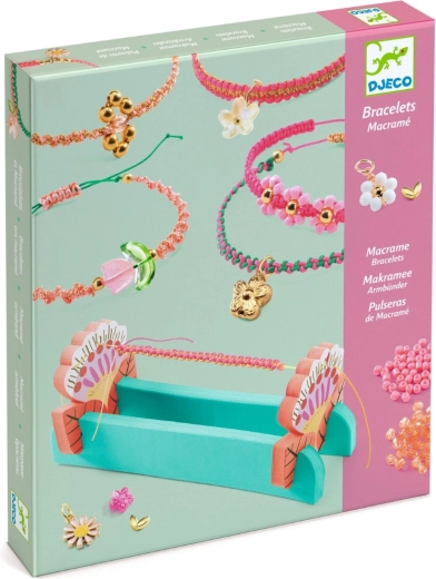 Djeco set creativo per braccialetti macramè e con perline – rosa