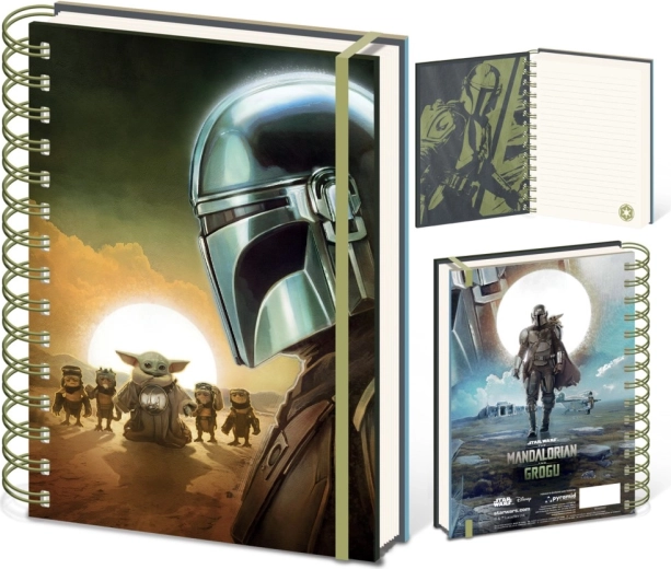 Taccuino A5 con motivo STAR WARS: THE MANDALORIAN – Mandaloriano e Grogu Tramonto