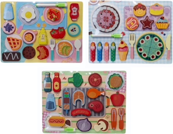 Puzzle in legno – alimenti e accessori da cucina (variante casuale) - 1 pezzo