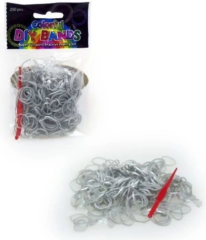 Set da 250 elastici per intrecciare gioielli – argento