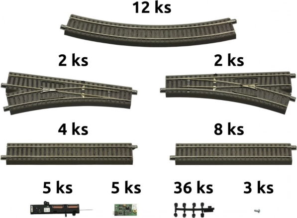 Roco geoLINE set di binari con massicciata e accessori per starter set digitali