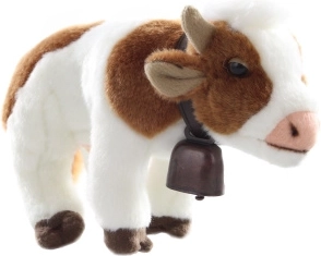 Mucca di peluche con campanellino 25 cm
