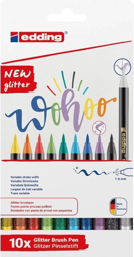 Edding 1340 pennarello a pennello glitterato – set da 10 pz